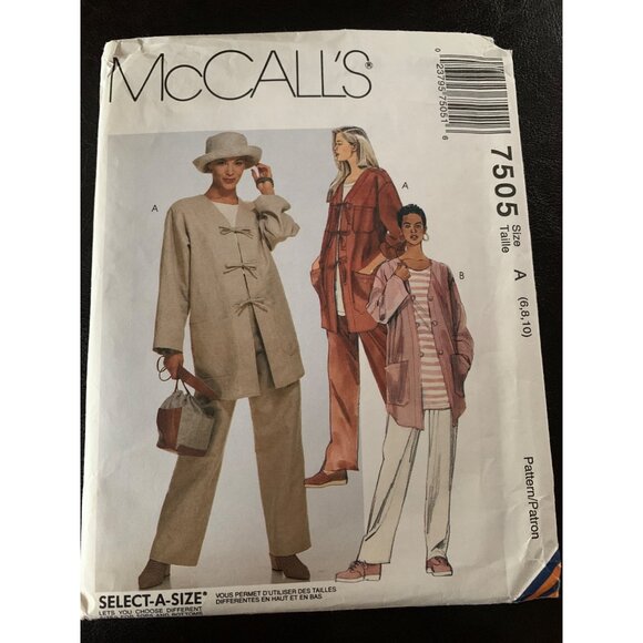 McCall's Misses Coat Shirt Pant Sewing Pattern Sz 6 - 10 M7505 - Uncut - Picture 7 of 9